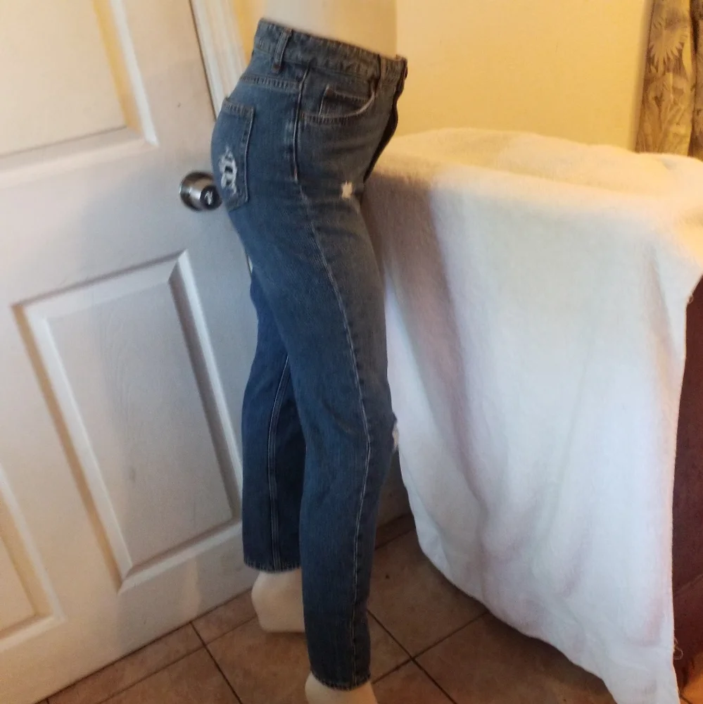 Sandro Paris Hortense Happening distressed high waisted Jeans preppy varsity 6 - Picture 13 of 16